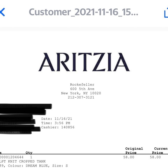 Aritzia Babaton Sculpt Squareneck Cropped Tank in color DREAM BLUE - Picture 9 of 9